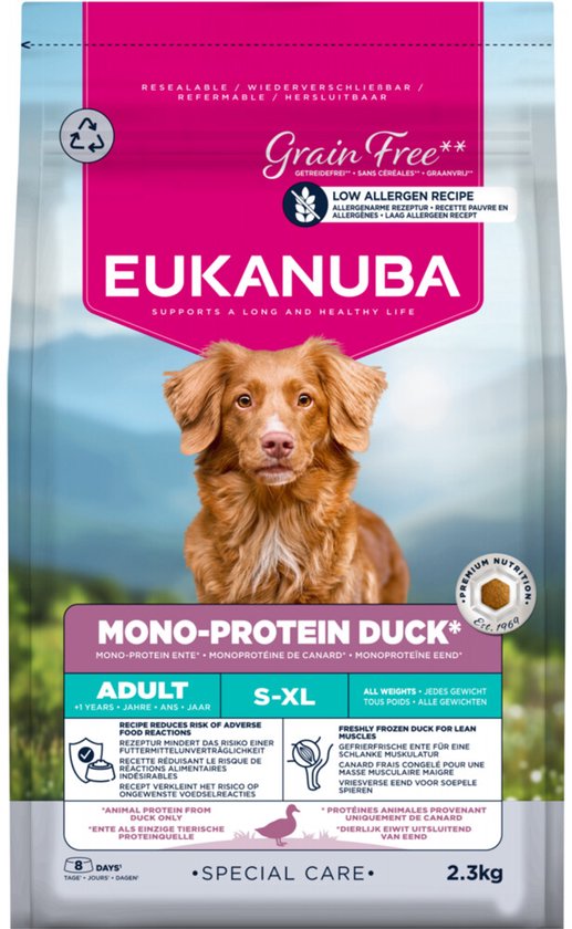 Eukanuba - Hondenvoer Droog Special Care Adult Mono - Protein Eend - 2,3kg