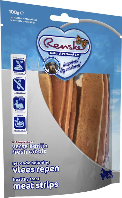 Renske - Vleesrepen - Konijn & Groente - 100g