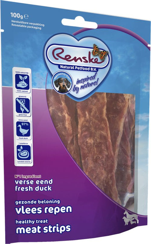 Renske - Vleesrepen Eend & Groente - 100g