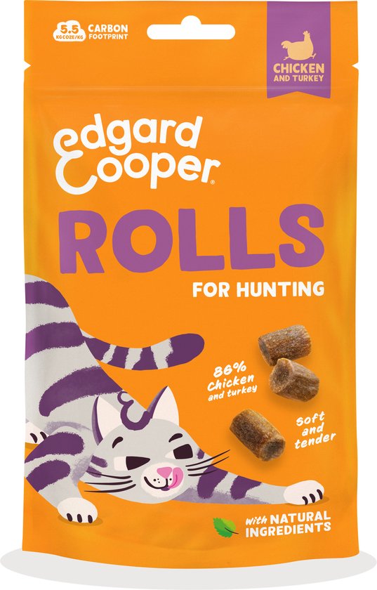 Edgard & Cooper - Edgard&Cooper Rolls - Kattensnack - Kip Kalkoen 45g
