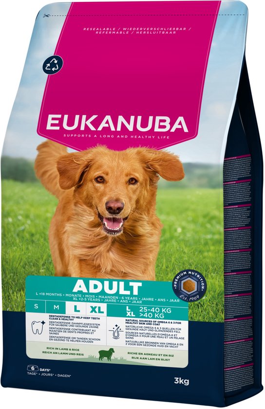Eukanuba - Adult Large Breed Lam&Rijst - Hondenbrokken - 3kg