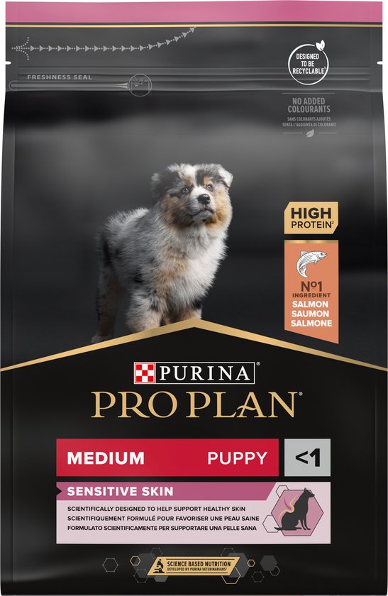Pro Plan - Puppy Medium Sensitive Skin - Hondenvoer - Zalm - 3kg
