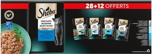 Sheba - Kattenvoer Nat Mini Filets in Saus Vis Multipack - 40x85g