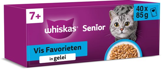 Whiskas - Kattenvoer - Senior 7+ - Vis Selectie in gelei - 40x85g