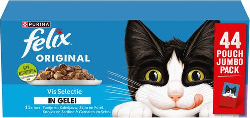 Felix - Original in Gelei - Kattenvoer Natvoer - Vis Selectie - 44 x 85g