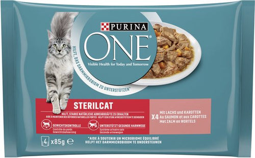Purina One - One Adult 4x85g - - Zalm&Wortel
