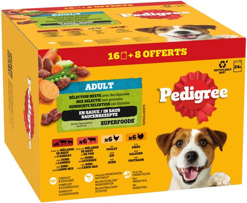 Pedigree - Hondenvoer Nat Adult Selectie in Saus Multipack - 24x100g