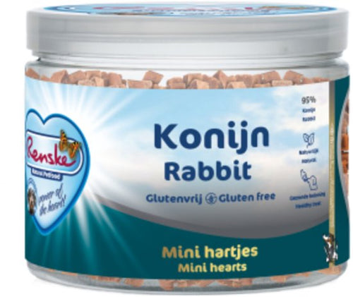 Renske - Graanvrije Mini Hartjes Konijn - 100g, Glutenvrij, Suikervrij