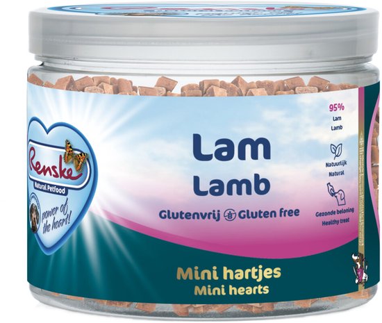 Renske - Mini Hartjes Lam - Graanvrij, Glutenvrij, 100g