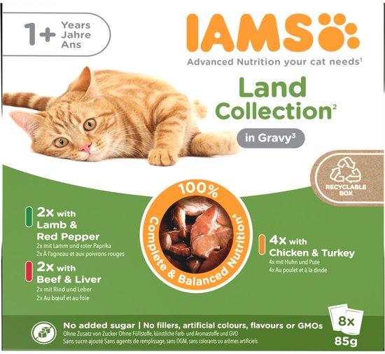 IAMS - Delights Adult Land Gravy Multipack - 8 x 85g