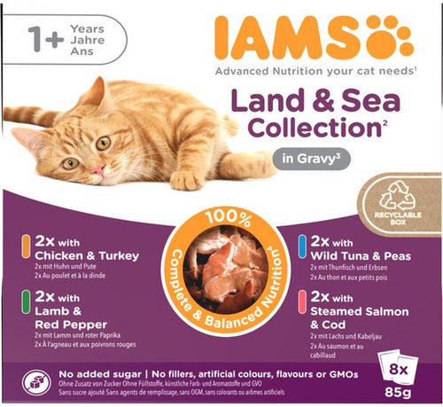 IAMS - Delights Adult Land & Sea Gravy Multipack - 8 x 85g