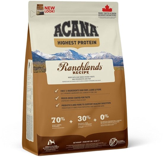 Acana - Regionals Ranchlands Dog Rund&Lam&Varken - Hondenvoer - 2kg