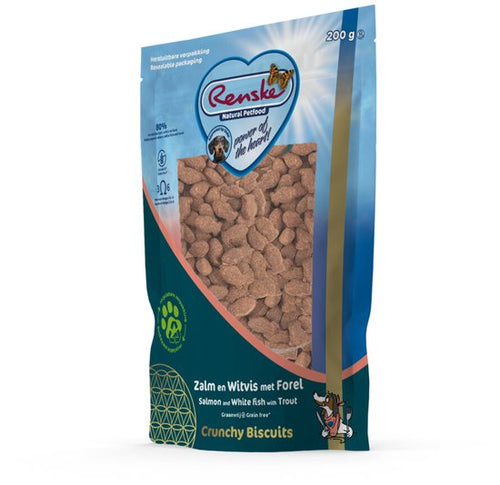 Renske - Gezonde Beloning Crunchy Hondensnack Zalm & Witvis & Forel - 200g