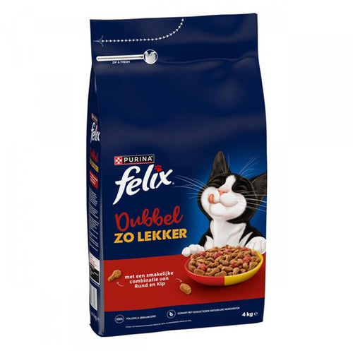 Felix - Kattenvoer Droog Dubbel Zo Lekker Adult Rund & Kip - 4kg
