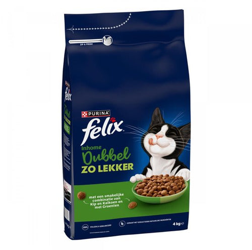 Felix - Kattenvoer Droog Dubbel Zo Lekker Inhome Kip & Kalkoen - 4kg