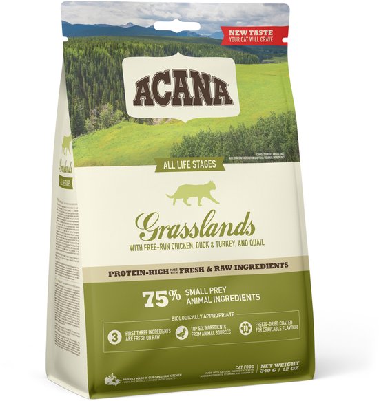Acana - Cat Grasslands Lam&Eend&Witvis - Kattenvoer - 340g