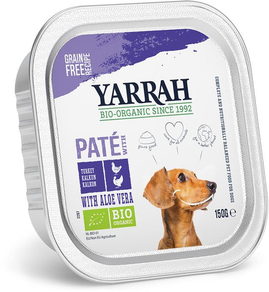 Yarrah - Bio Alu Pate Graanvrij 150g - Hondenvoer - Kip&Aloë Vera