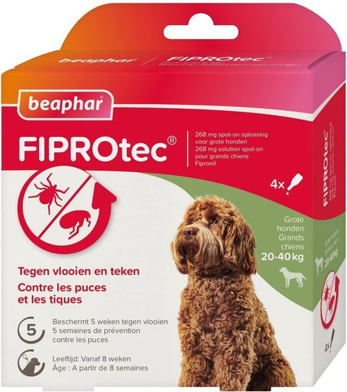 Beaphar - Fiprotec Dog 3+1 pip - Anti vlooien en tekenmiddel - 20 - 40kg 20 - 40kg