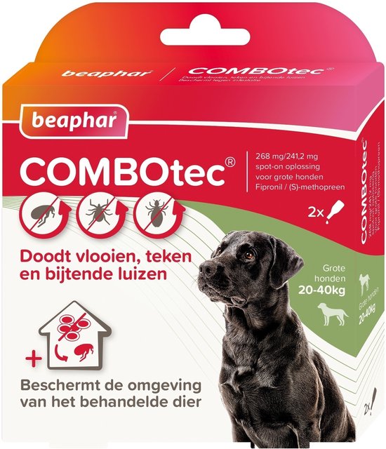 Beaphar - Combotec Hond 20 - 40kg - Anti vlooien en tekenmiddel