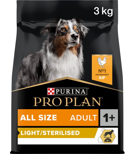 Pro Plan - Adult All Sizes Light/Sterilised - Hondenvoer - Kip - 3kg