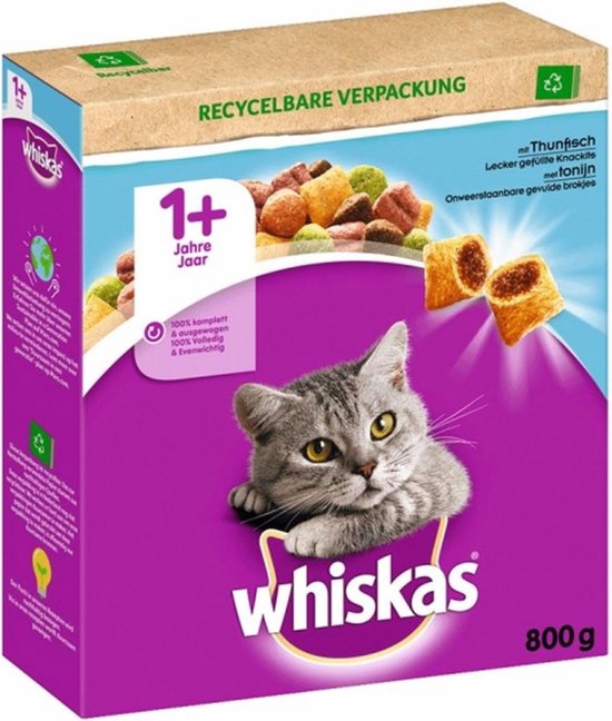 Whiskas - Brokjes Adult - Kattenvoer - Tonijn 800g