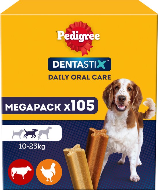 Pedigree - Dentastix - Medium Hond - Gebitsverzorging - 105 Kauwsnacks