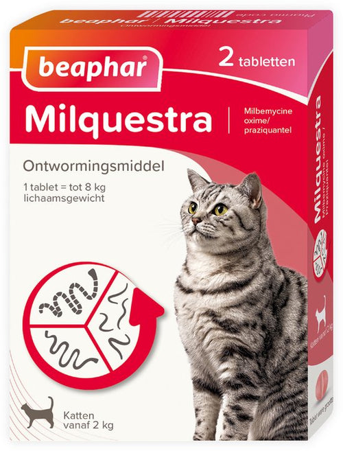 Beaphar - Milquestra - Kat 2 Tot 12kg - 2 tabletten