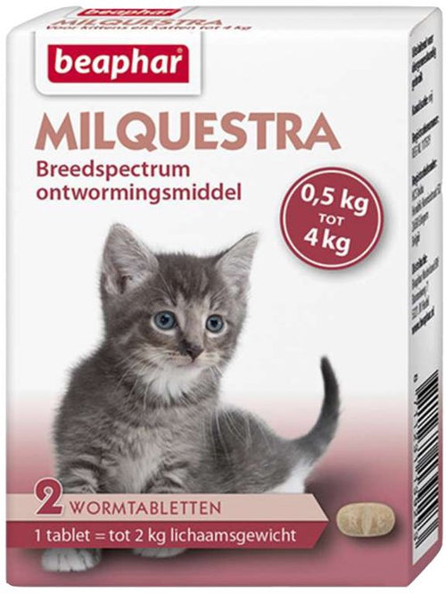 Beaphar - Milquestra Kleine kat/kitten - 0,5 tot 4kg - 2 tabletten