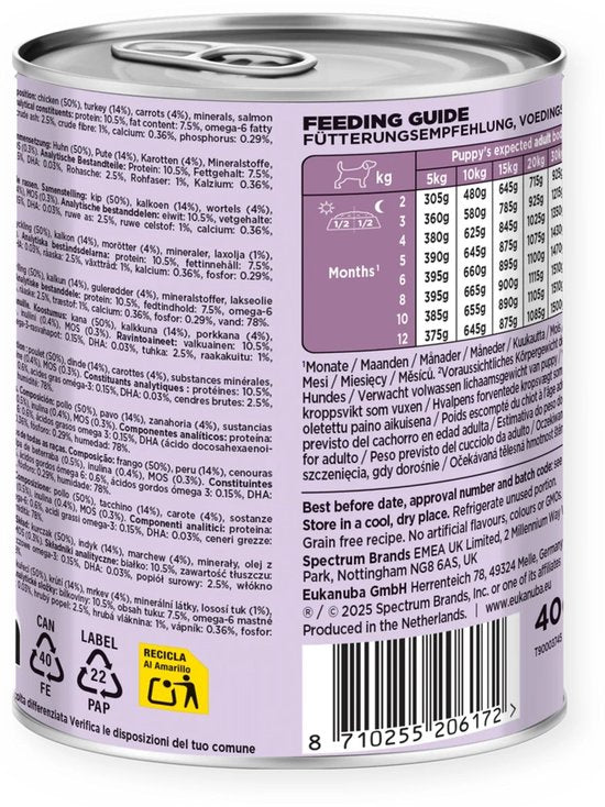 Eukanuba - Hondenvoer Nat Life Care Dog Puppy Kalkoen en Wortel - 400g