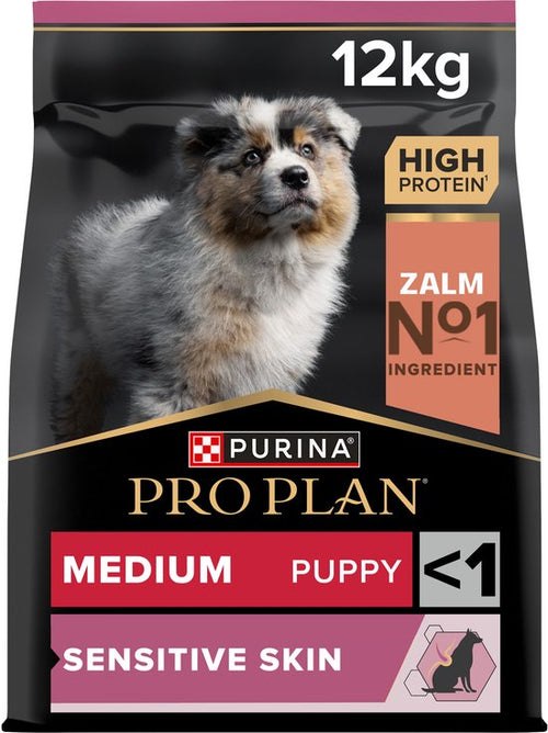 Pro Plan - PURINA® PRO PLAN® Sensitive Skin Medium Puppy - Hondenvoer - Zalm - 12kg