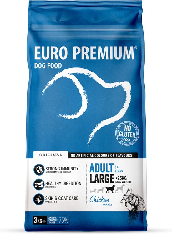 Euro - Premium - Adult Large Kip - Rijst 3kg