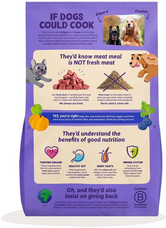 Edgard & Cooper - Edgard&Cooper Medium Adult Dog Eend - Hondenvoer - 2.5kg