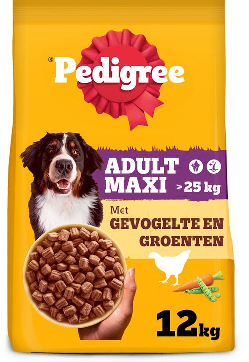 Pedigree - Hondenbrokken - Adult Maxi Droogvoer - Gevogelte en Groenten - 12kg