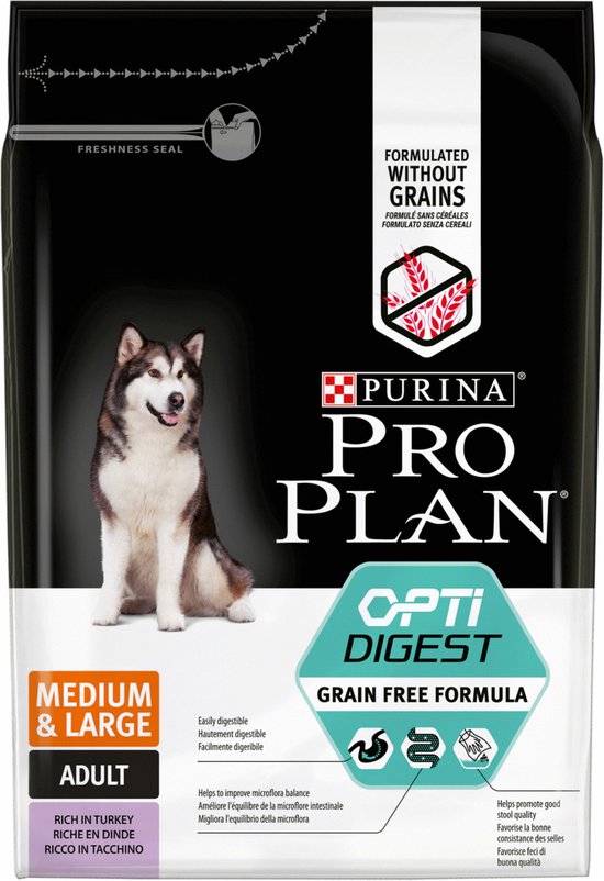 Pro Plan - Adult Medium & Large Graanvrij Hondenvoer - Kalkoen - 2,5kg
