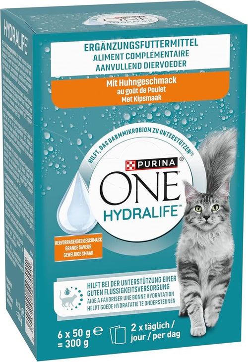 Purina One - ONE Kattenvoer Nat Hydralife Adult Kip - 6 x 50g