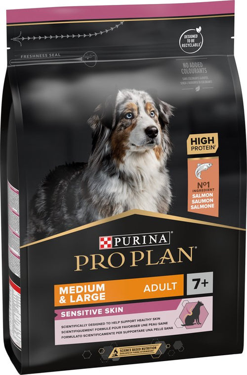 Pro Plan - Medium & Large Adult 7+ Sensitive Skin - Hondenvoer - Zalm - 3kg