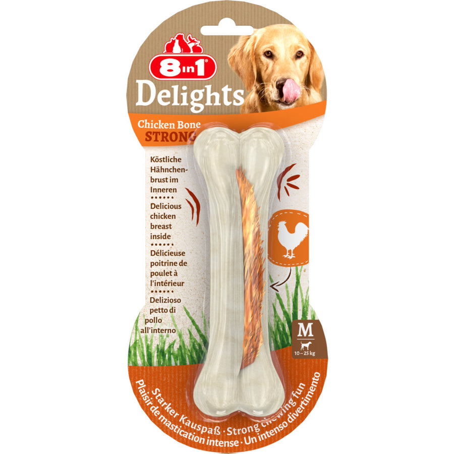 8in1 - Delights Strong - Kip - Hondensnack - S