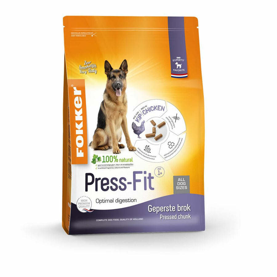Fokker - Press - Fit Hondenvoer - Geperste Brokken - 13kg, Hoge Verteerbaarheid, Gezonde Huid en Vacht