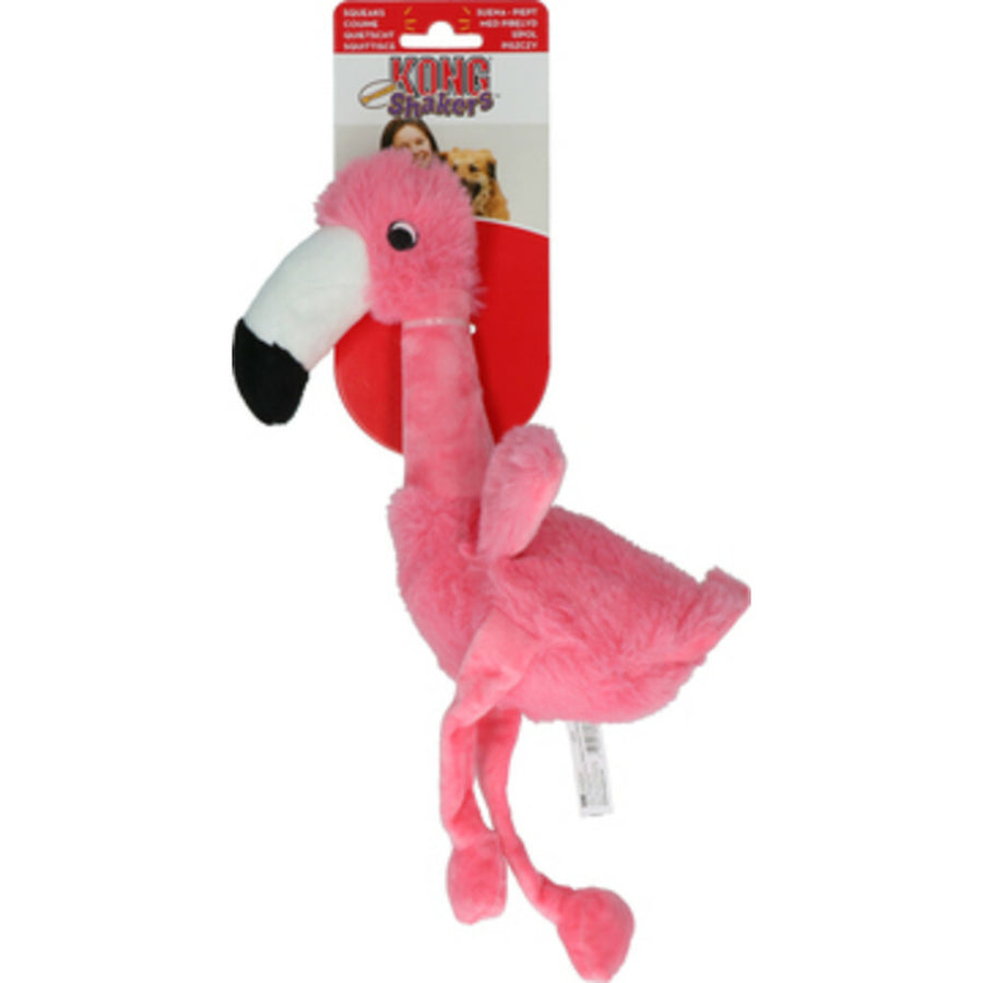 Kong - Shakers Honkers Flamingo Hondenspeelgoed | Zacht Roze Knuffel