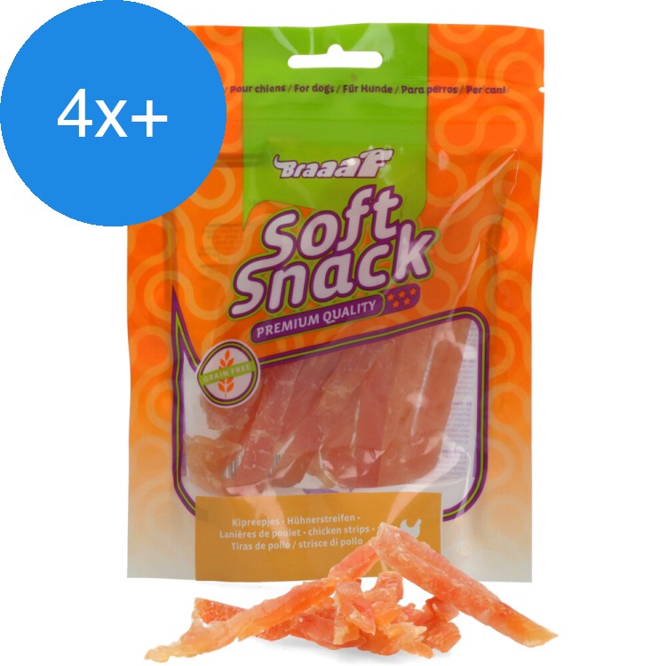 Braaaf - Reepjes Kip - Hondensnack - 85g - Voordeelbundel