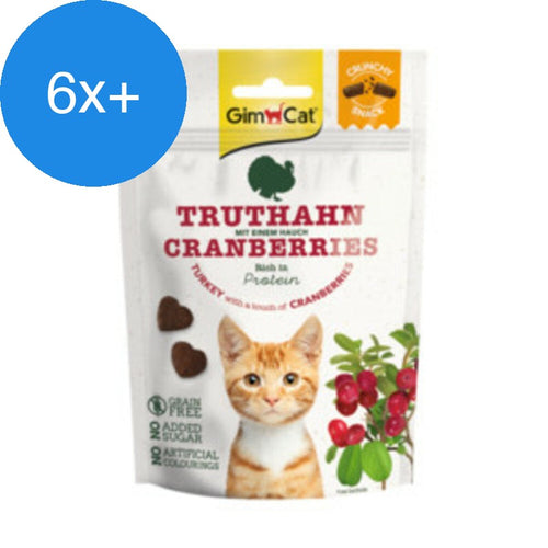 GimCat - Crunchy Snack 50g - Kalkoen&Cranberry - Voordeelbundel