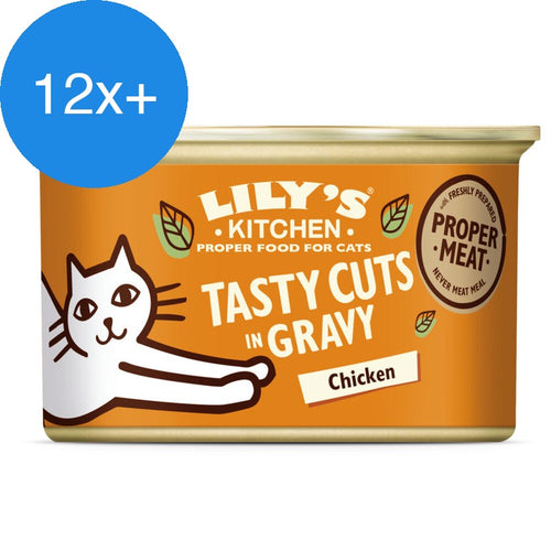 Lily's Kitchen - Lily’s Kitchen Cat Tasty Cuts Kattenvoer - Blik - Kip - 85g - Voordeelbundel