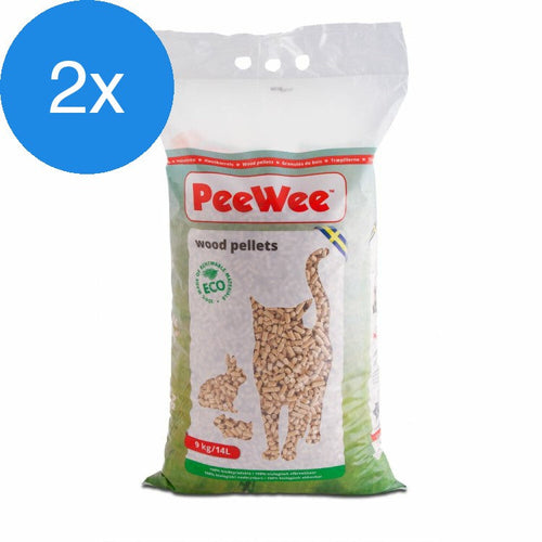 PeeWee - Houtkorrels Voordeelbundel - 2 x 9 kg (28 L)