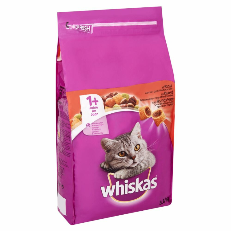 Whiskas - Adult Beef - Cat Food - 3.8kg
