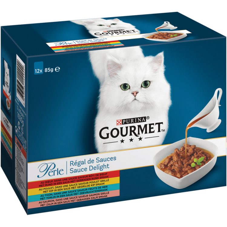 Gourmet - Perle Sauce Delight Meat &amp; Fish - Katzenfutter - 12x85g