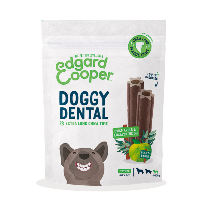 Edgard &amp; Cooper - Dog Snacks - Dental Sticks - Apple &amp; Eucalyptus Oil - Small - 7 Sticks