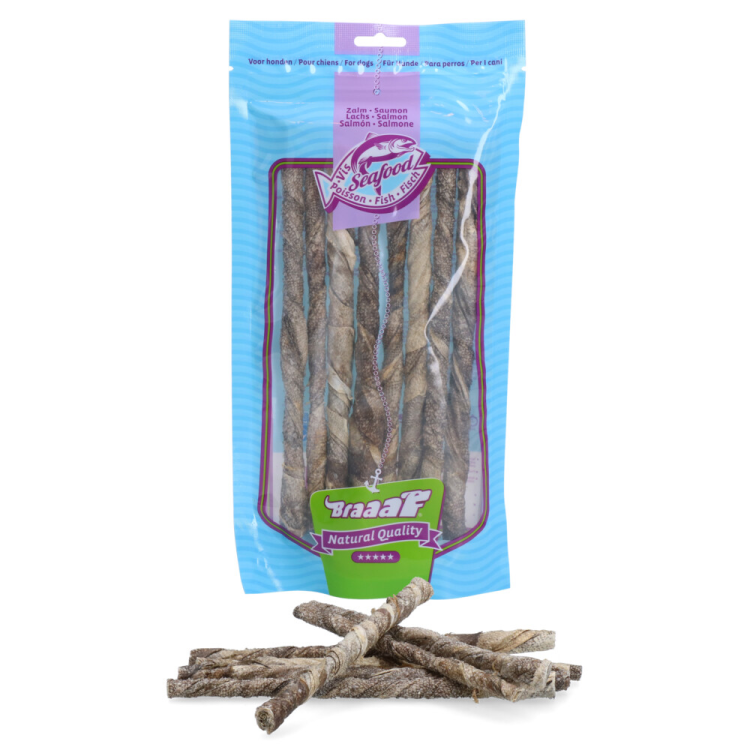 Braaaf – Lachshautsticks 20 cm – Hundesnack – 97 g