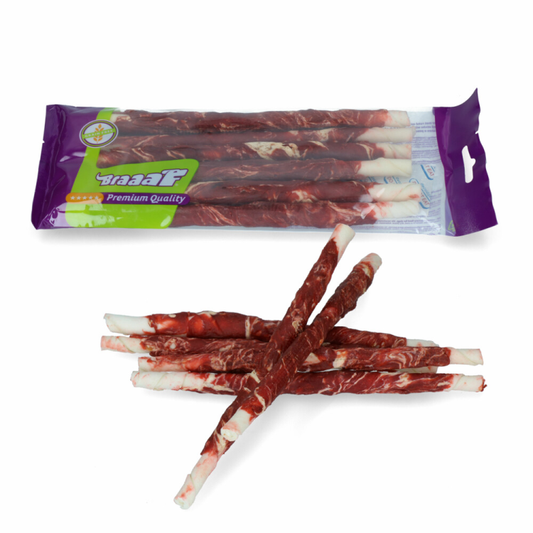 Braaaf - Twister Rindfleisch &amp; Fisch - Hundesnack - 6 Sticks