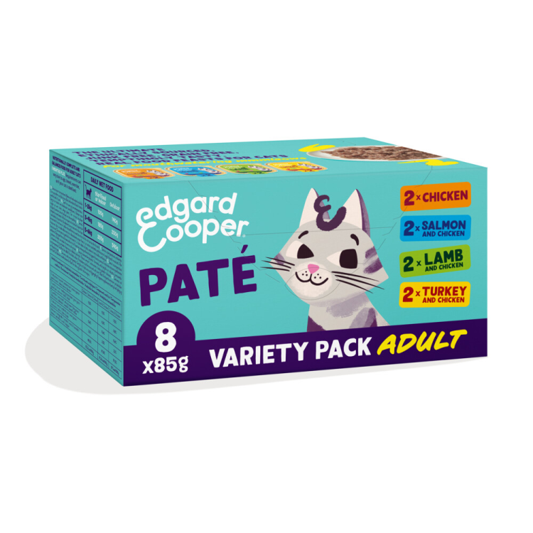 Edgard &amp; Cooper - Cat Food - Adult - Multipack - Pate - 8x85g