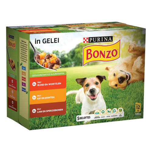 Bonzo - Vitafit Multipack Rund , Kip & Lam in Gelei - 12x85g